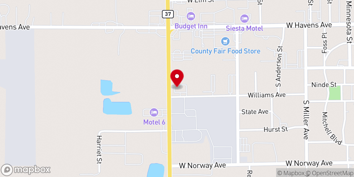 Map showing location of Amazing Grace Free Lutheran Church