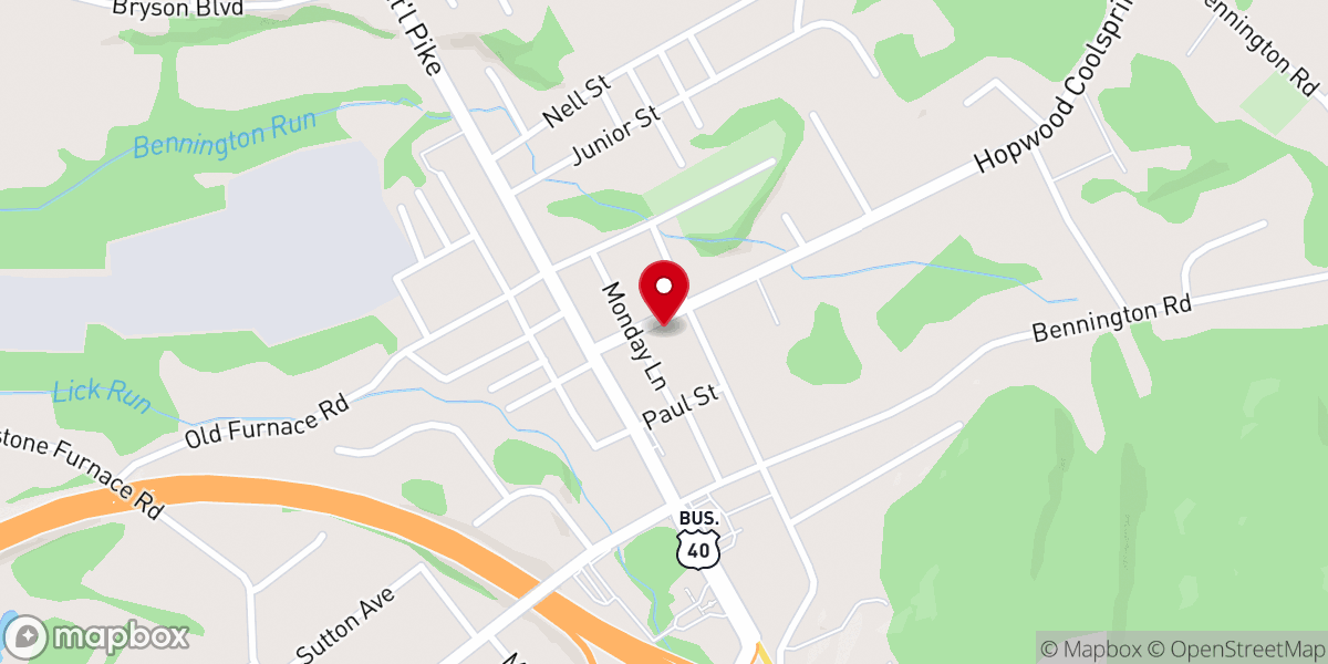 Map showing location of Hopwood Free Methodist Church