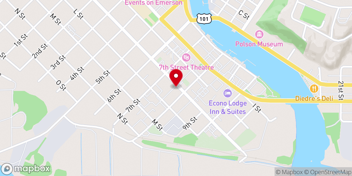Map showing location of Hoquiam Food & Clothing Bank