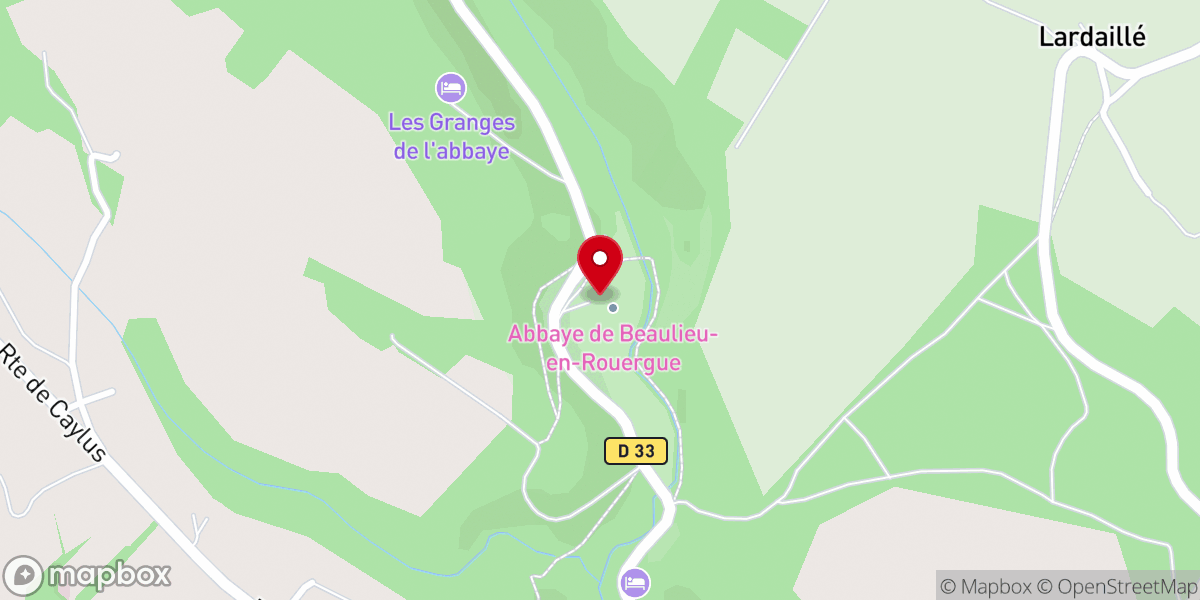 Map showing location of Abbaye de Beaulieu-en-Rouergue