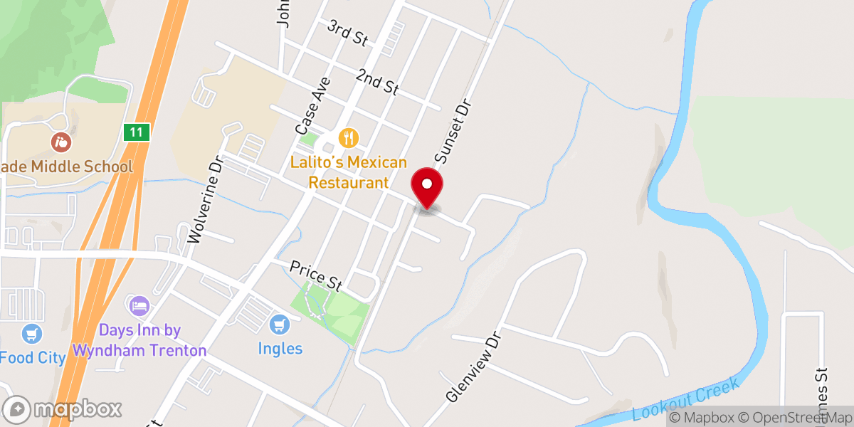 Map showing location of Trenton United Church Of God