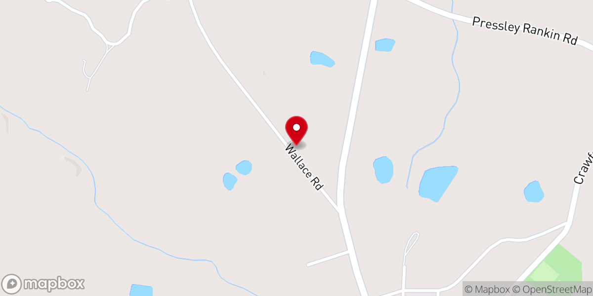 Map showing location of Ellerbe Fellowship Baptist Church