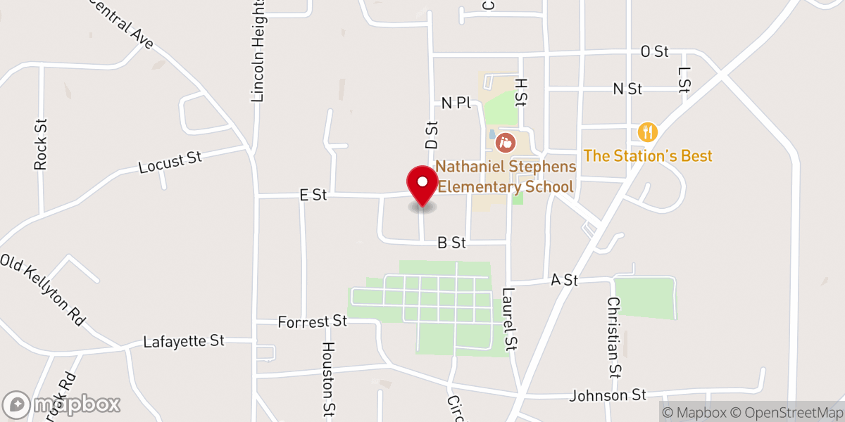 Map showing location of Early Rose District Center