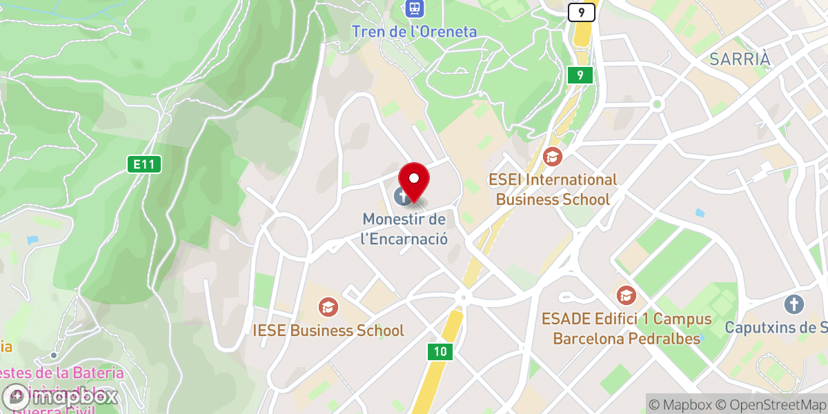 Map showing location of Monasterio de la Encarnación