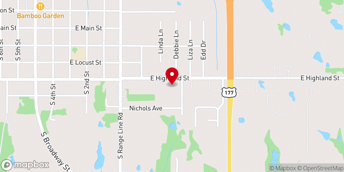 Map showing location of Grace community church