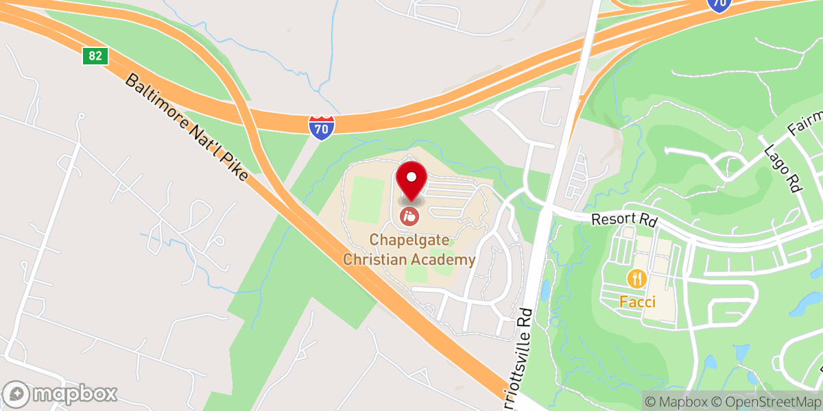 Map showing location of Chapelgate Christian Academy