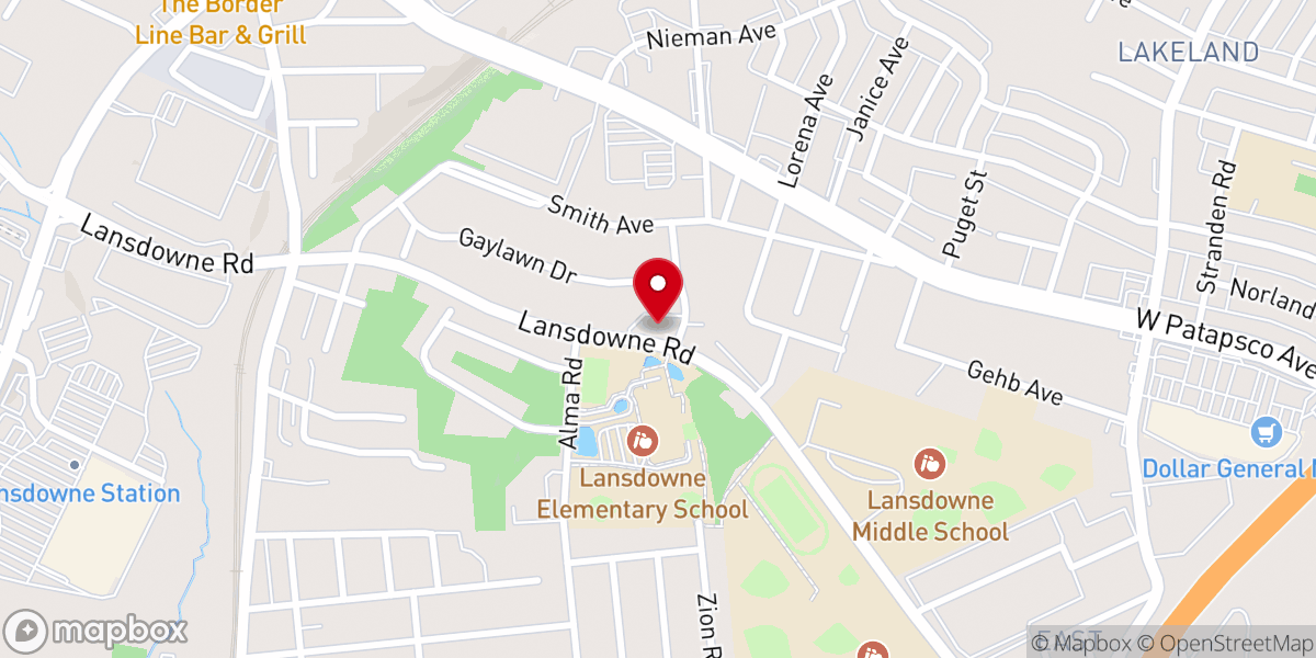 Map showing location of Lansdowne Alliance Church