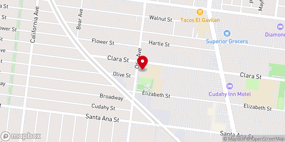 Map showing location of Primera Iglesia Bautista del Sur de Cudahy