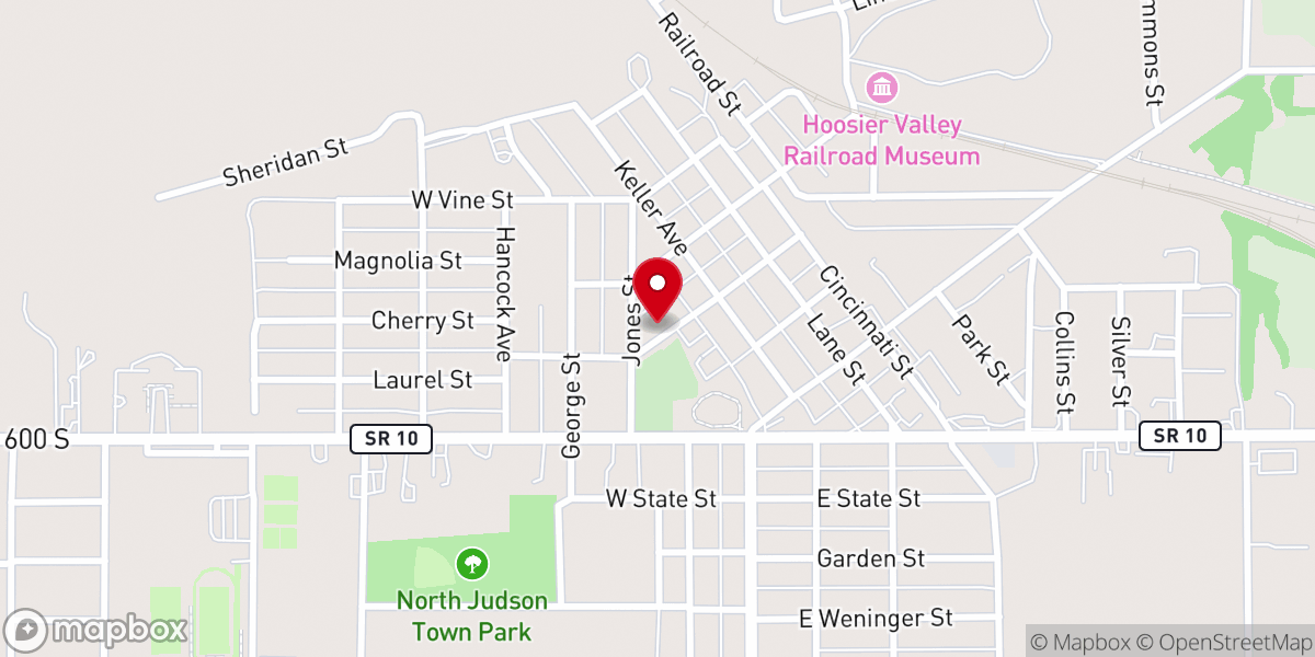 Map showing location of United Methodist Church