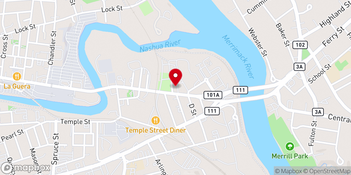 Map showing location of Hope Chapel Nashua