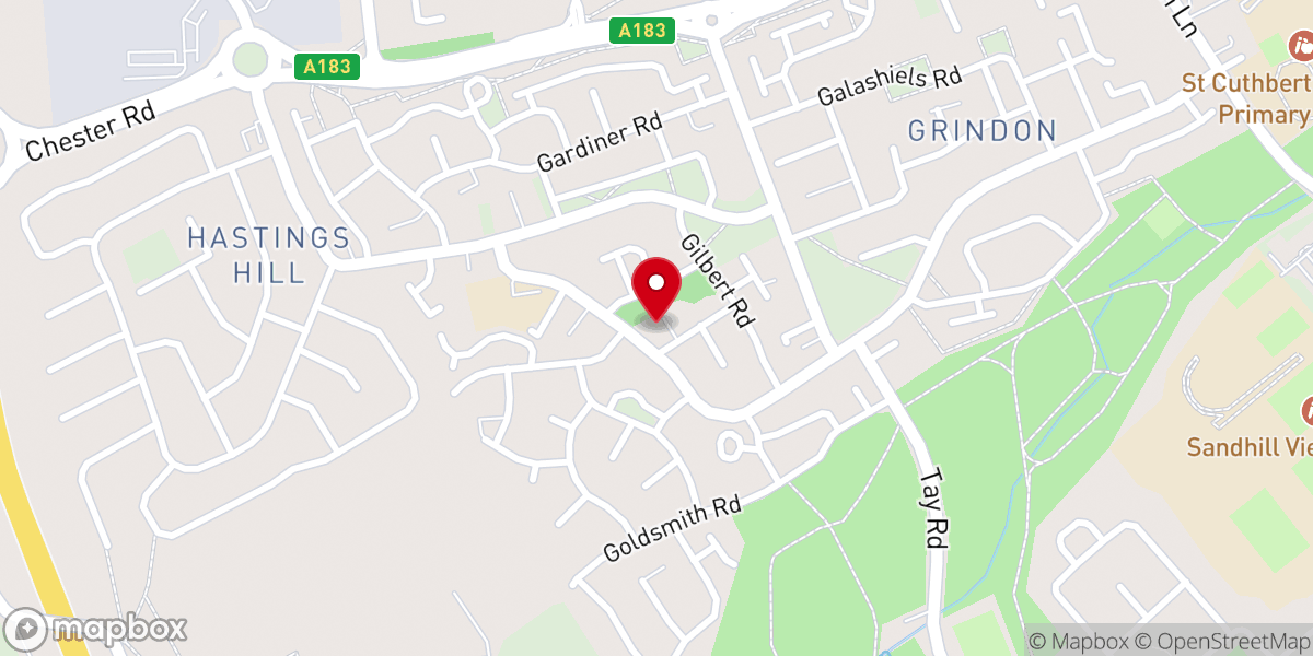 Map showing location of St Oswald's Church