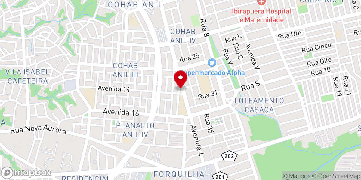 Map showing location of Igreja Batista Getsemani