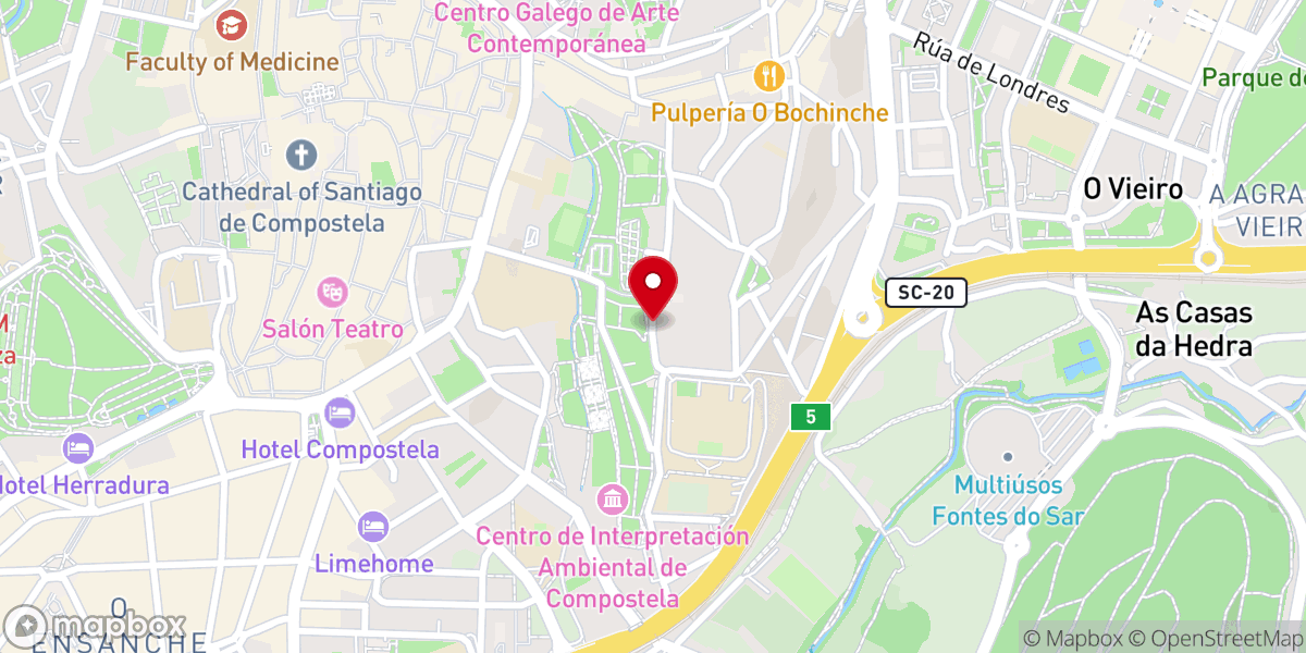 Map showing location of Convento de Belvís
