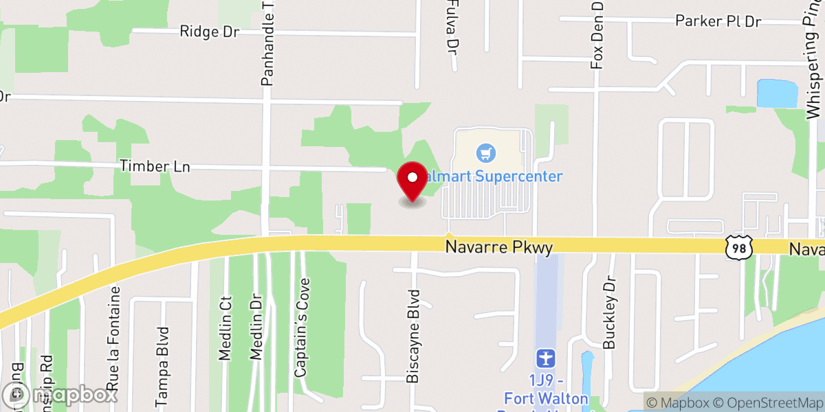 Map showing location of First Baptist Church of Navarre