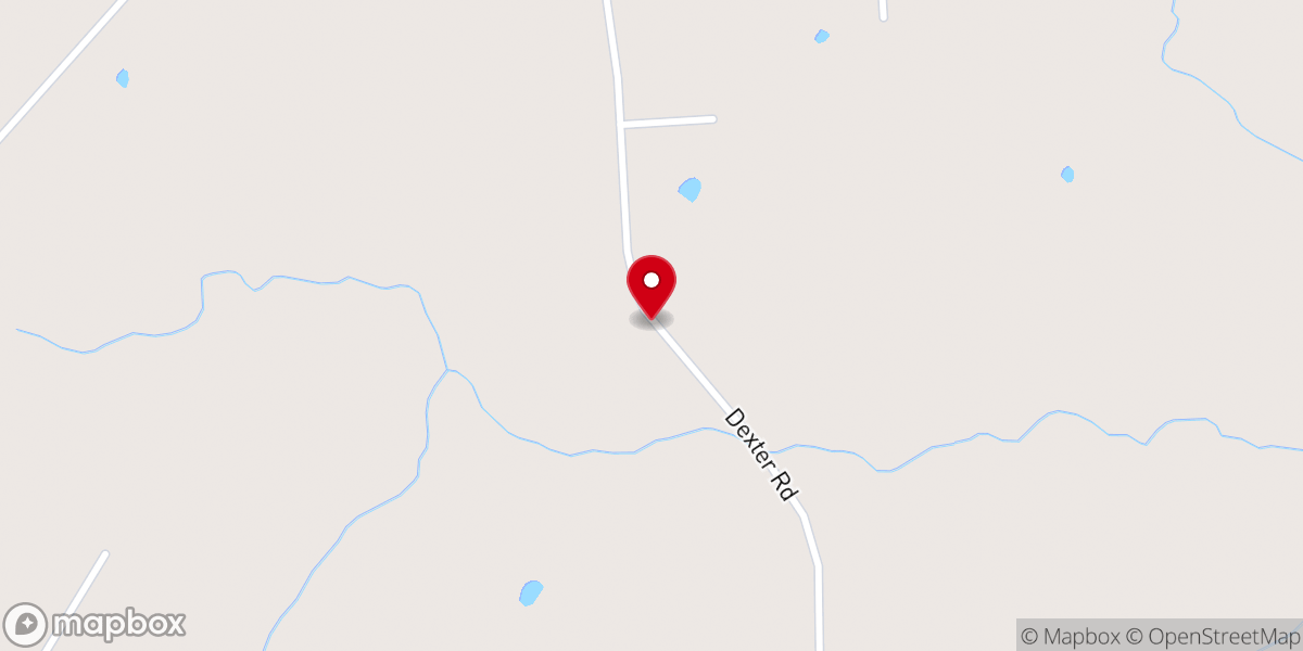 Map showing location of Dexter Mt Olive MB Church
