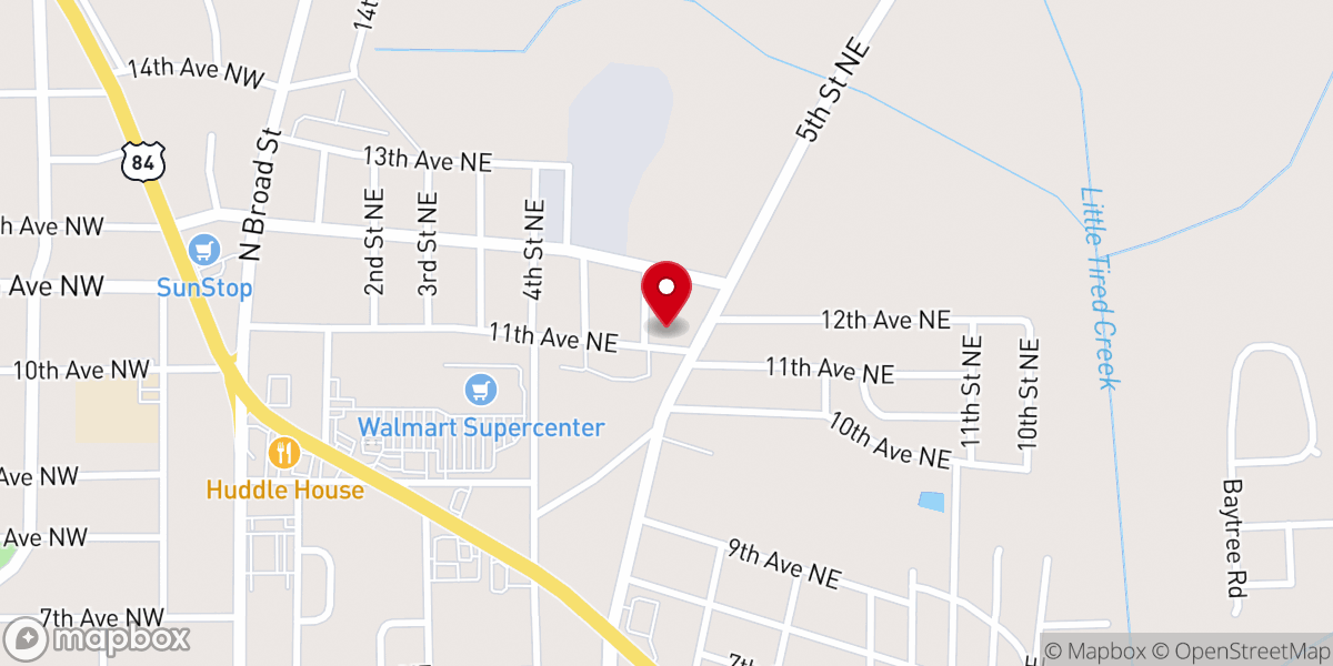 Map showing location of Friendship United Methodist Church