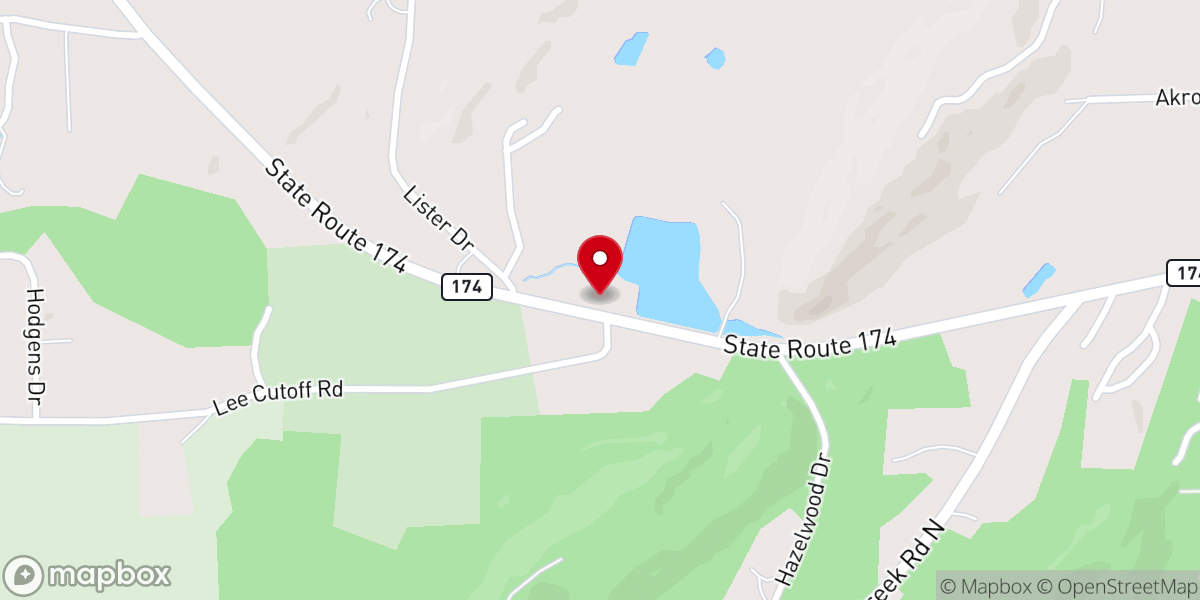 Map showing location of Lister Memorial Baptist Church