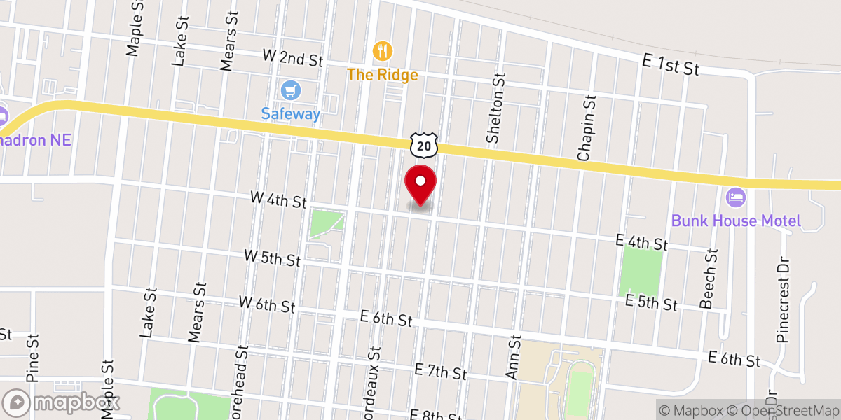 Map showing location of Chadron Arts Center