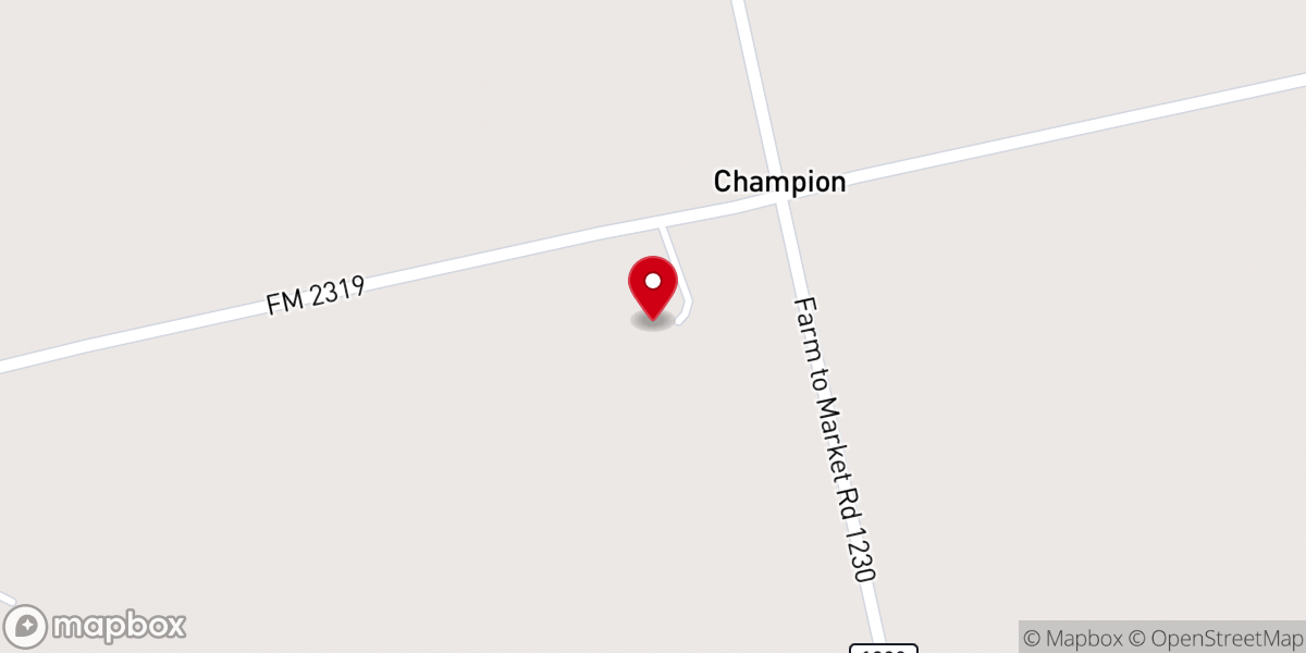 Map showing location of Champion Baptist Church