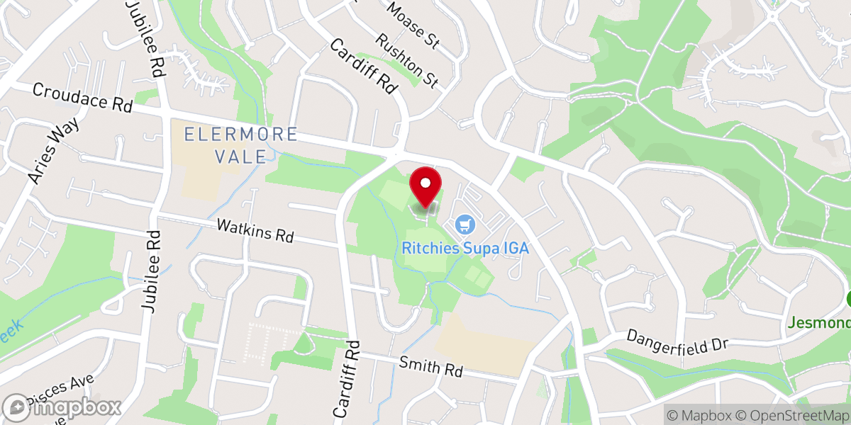Map showing location of Newcastle Church of Christ