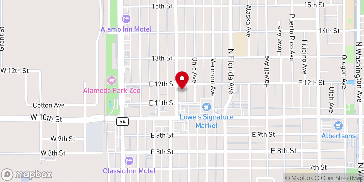 Map showing location of St John's Episcopal Church