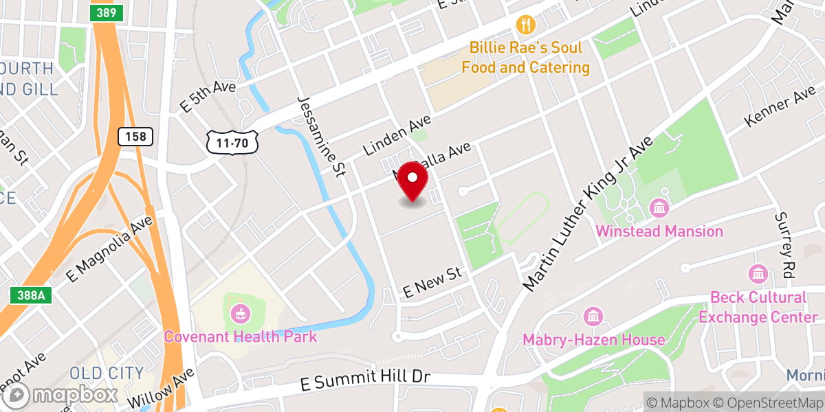 Map showing location of Overcoming Believers Church