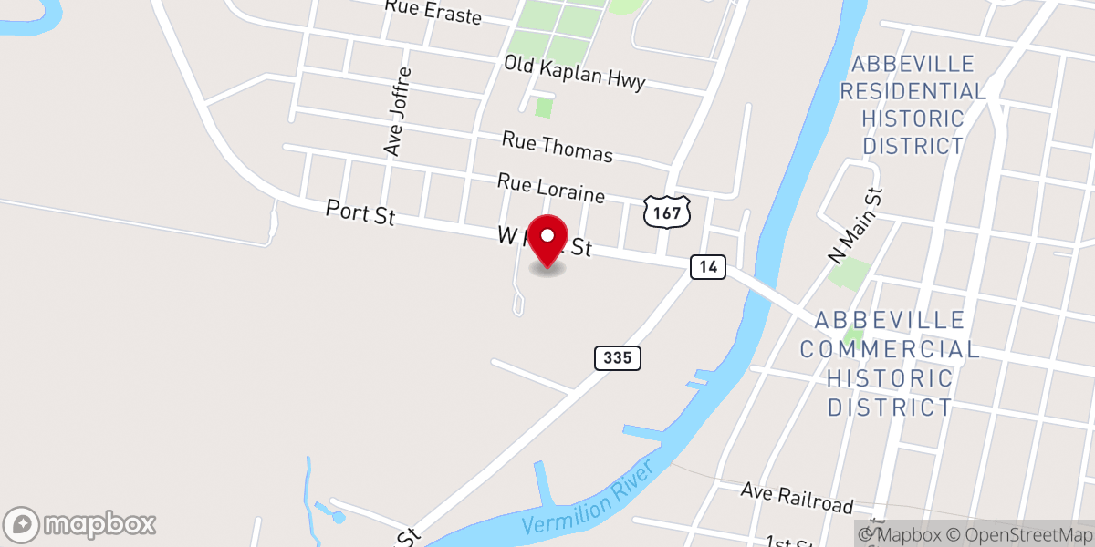 Map showing location of Abbeville's Greater First Apostolic Church