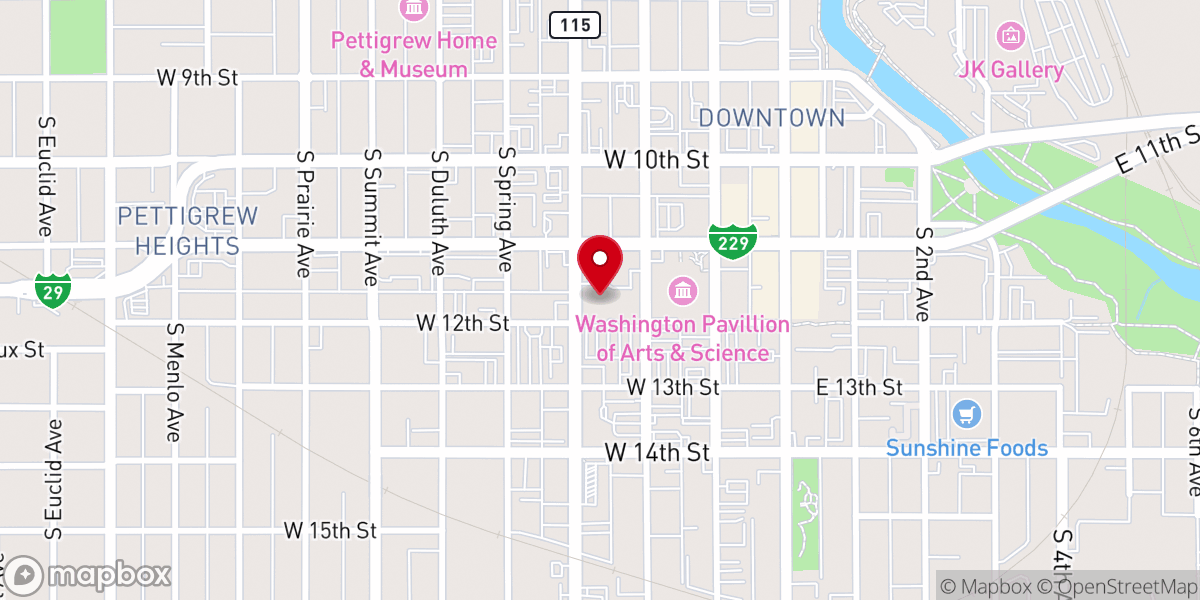 Map showing location of First Lutheran Church