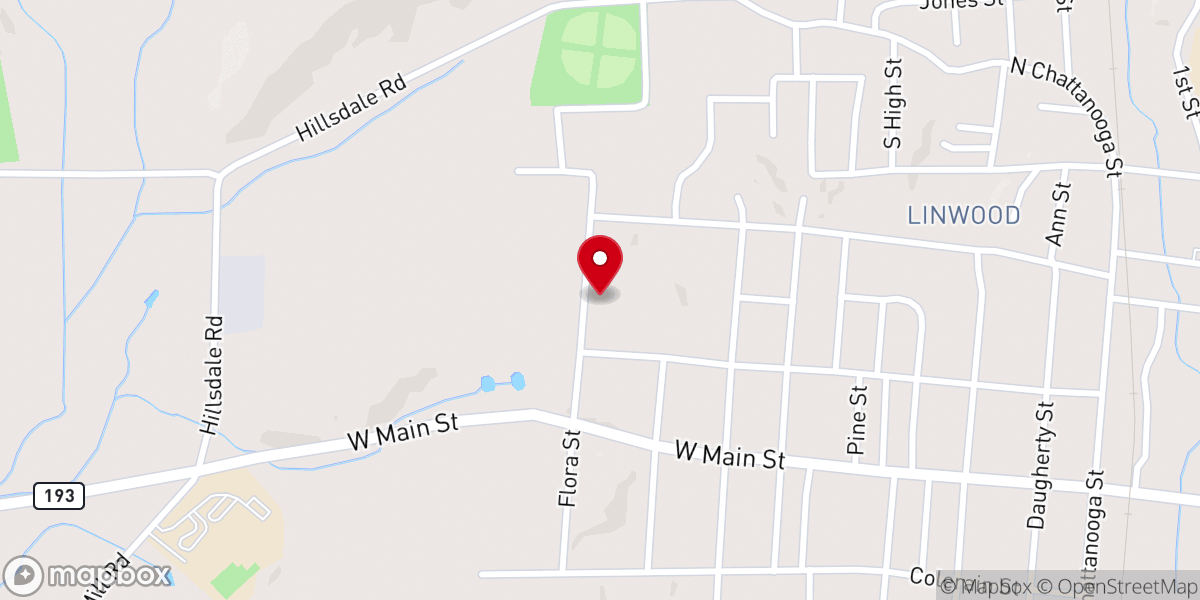 Map showing location of Grace Fellowship Church/Rick Tallent Ministries