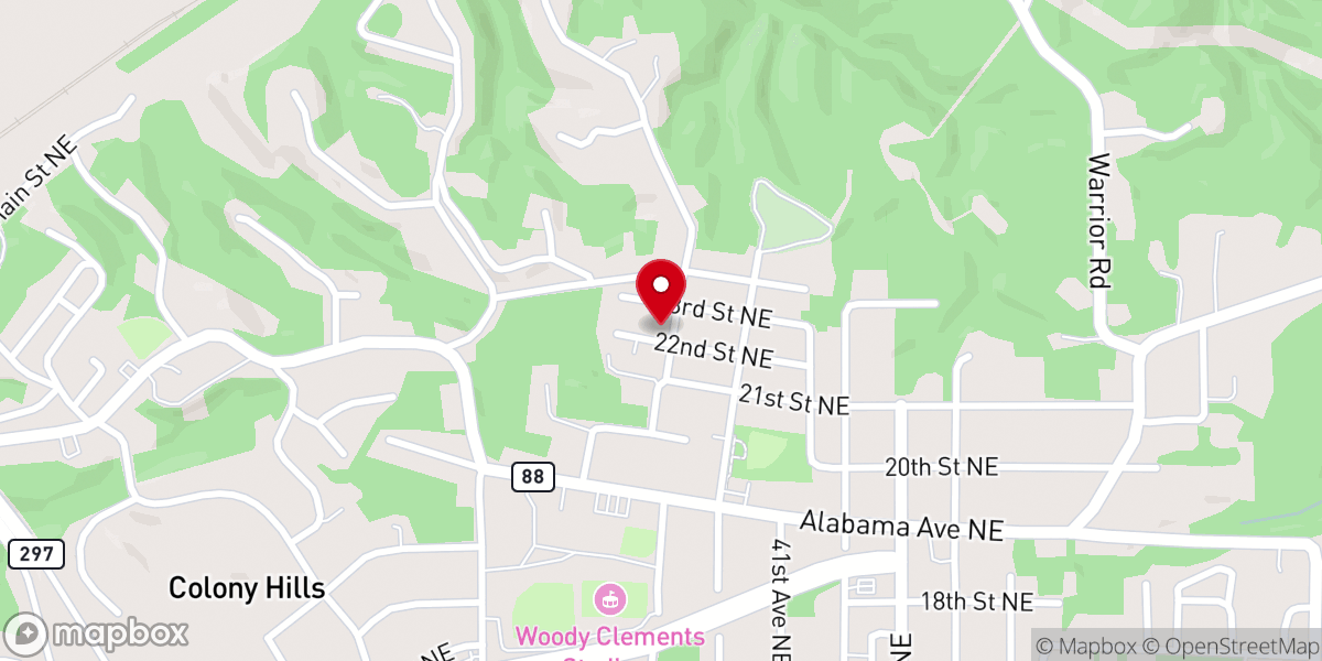 Map showing location of Second Baptist Church