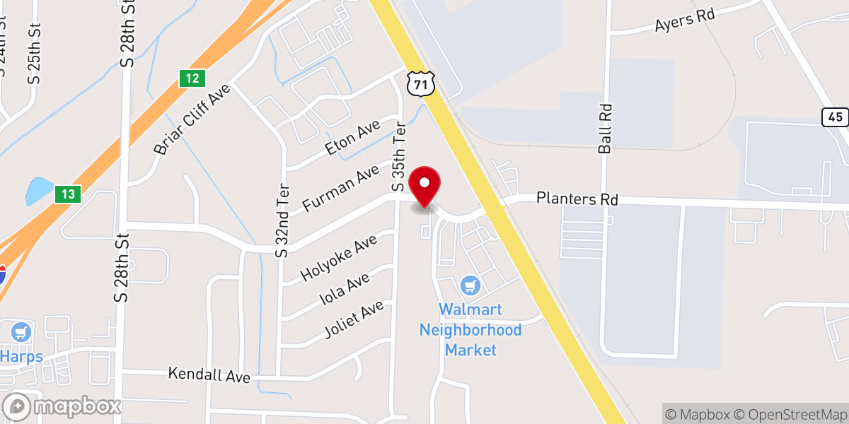 Map showing location of Park Hill church of Christ