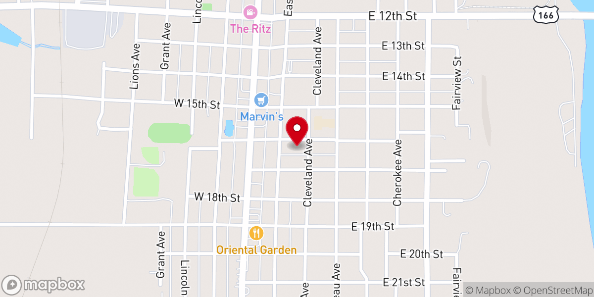 Map showing location of Trinity Worship Center - Food Distribution Center