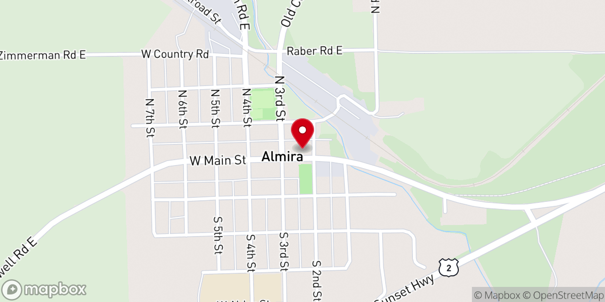 Map showing location of TOWN OF ALMIRA SHOP