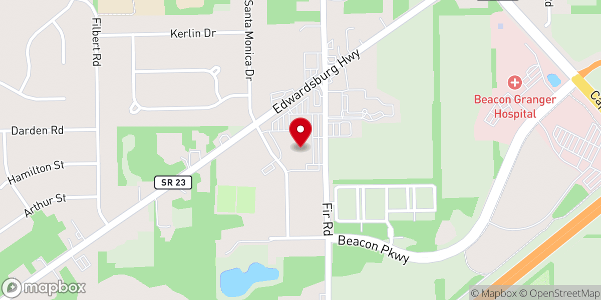 Map showing location of St Pius X Church