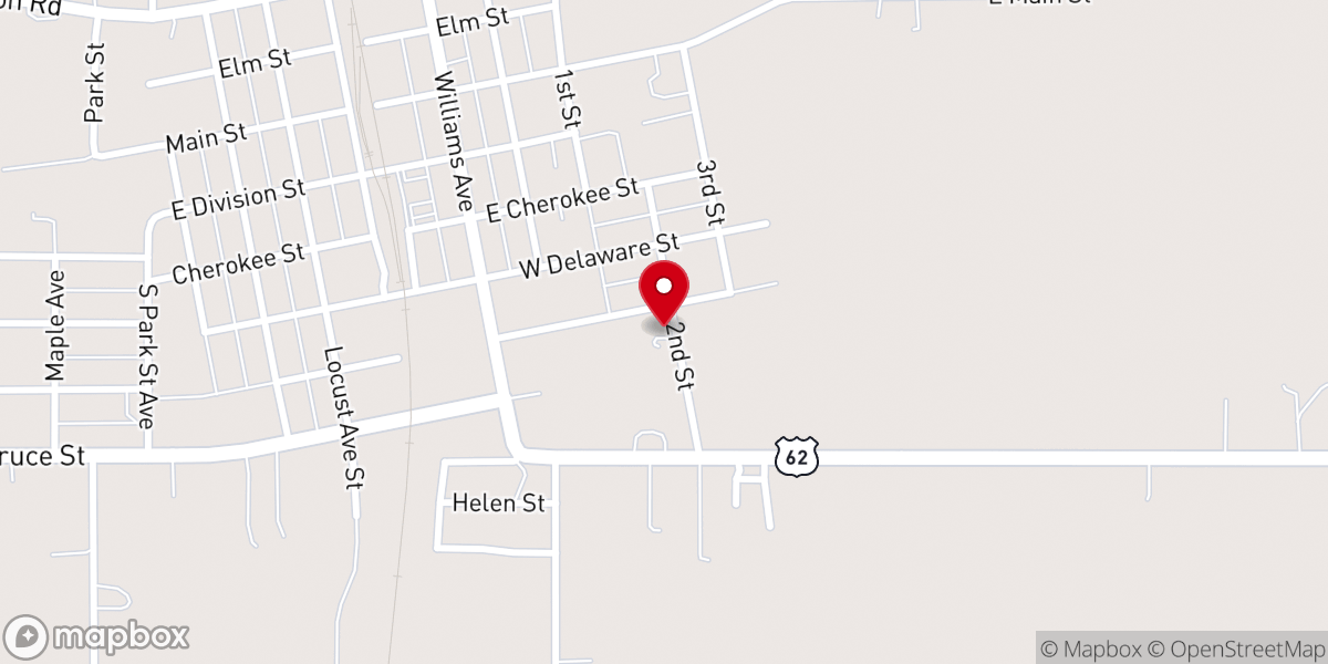 Map showing location of Westville Church of Christ