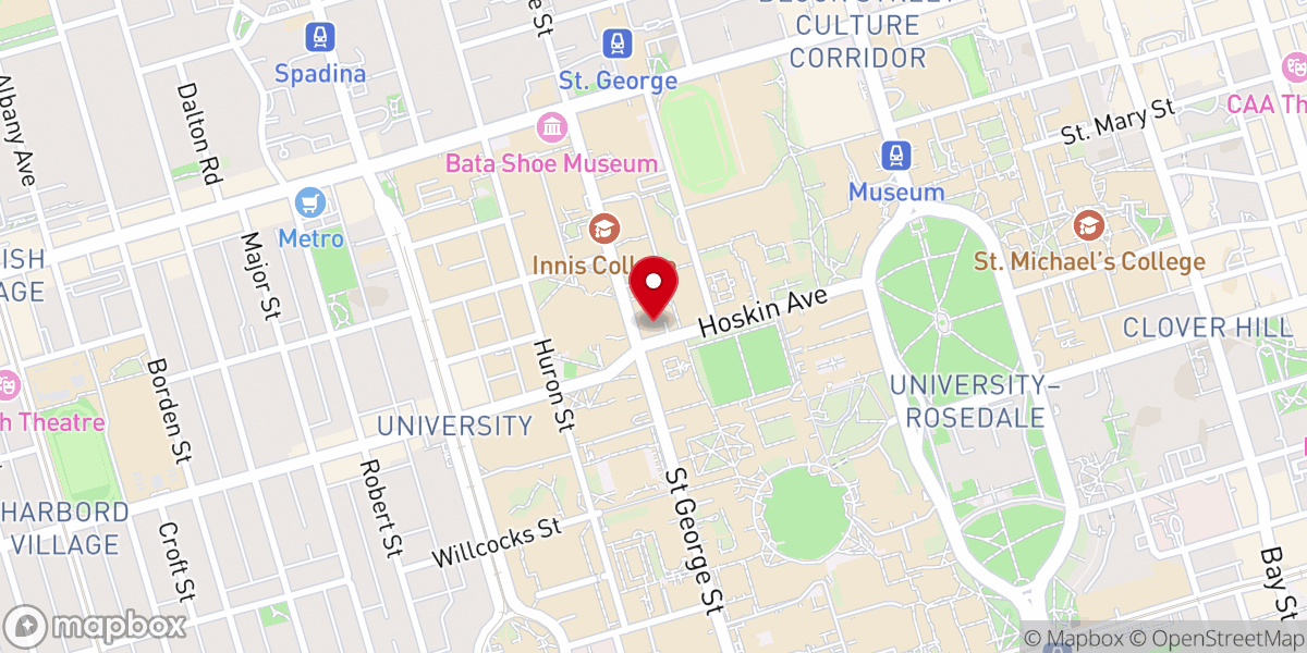Map showing location of Newman Centre, Toronto