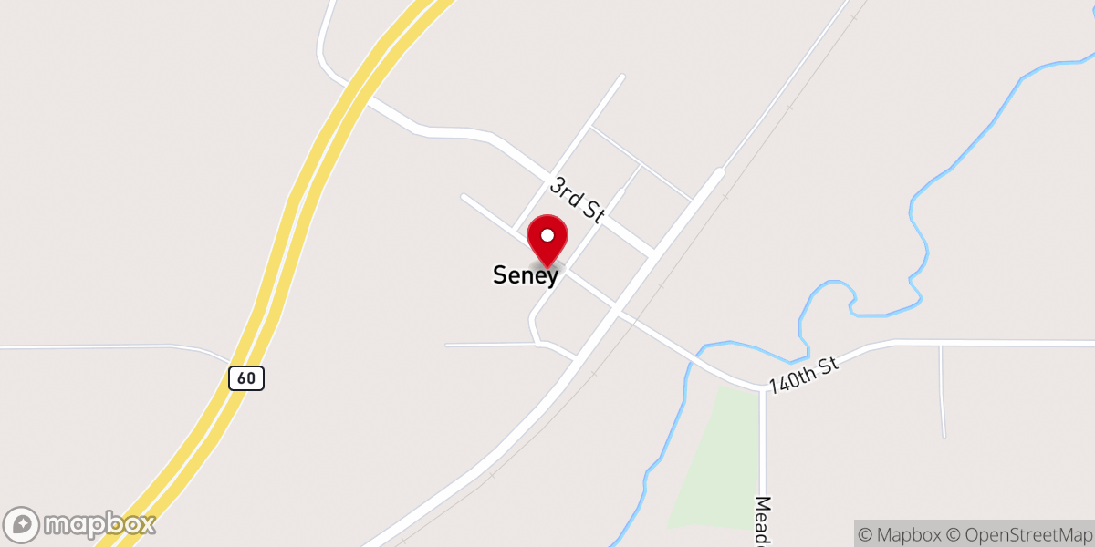 Map showing location of Seney United Methodist Church