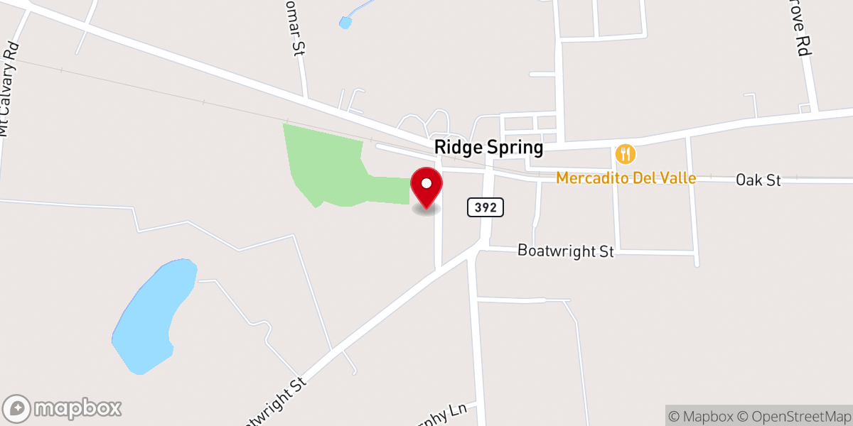 Map showing location of Ridge Spring United Methodist