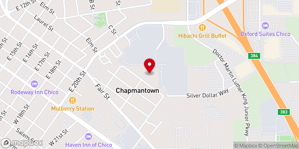 Map showing location of E Center
