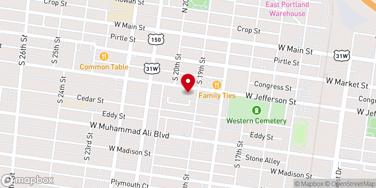 Map showing location of Corinthian Baptist Church