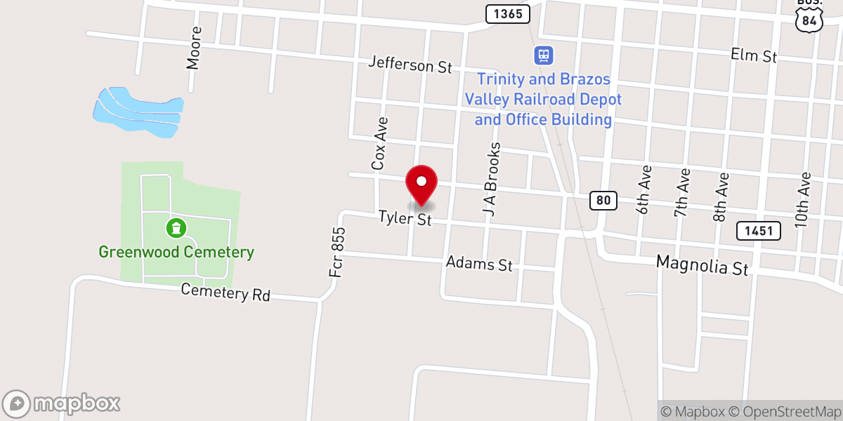 Map showing location of St James United Methodist Church