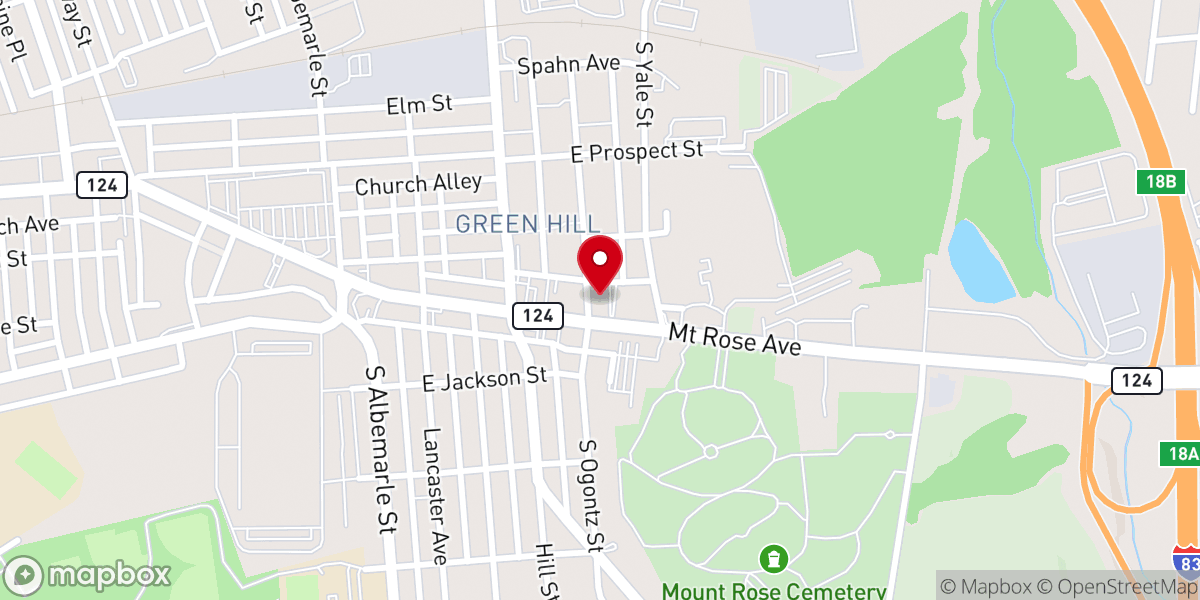 Map showing location of Bethany Church of York