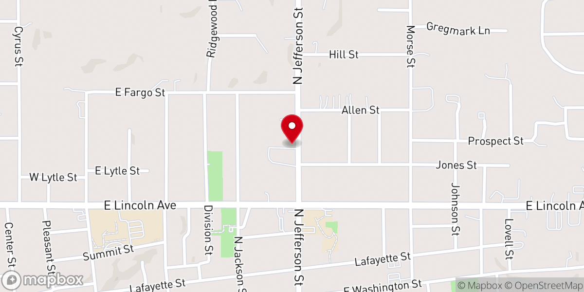Map showing location of St John Lutheran Church