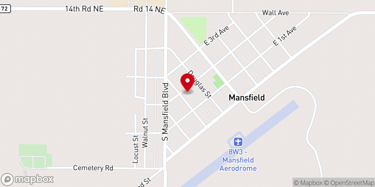 Map showing location of Mansfield United Protestant