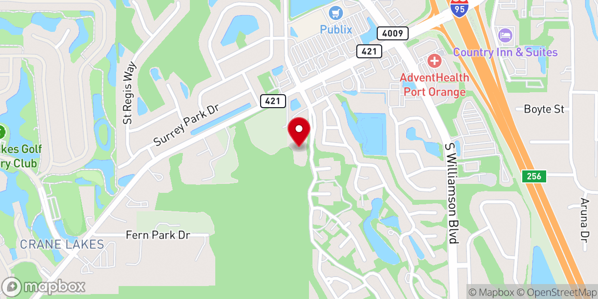 Map showing location of New Hope Baptist Church