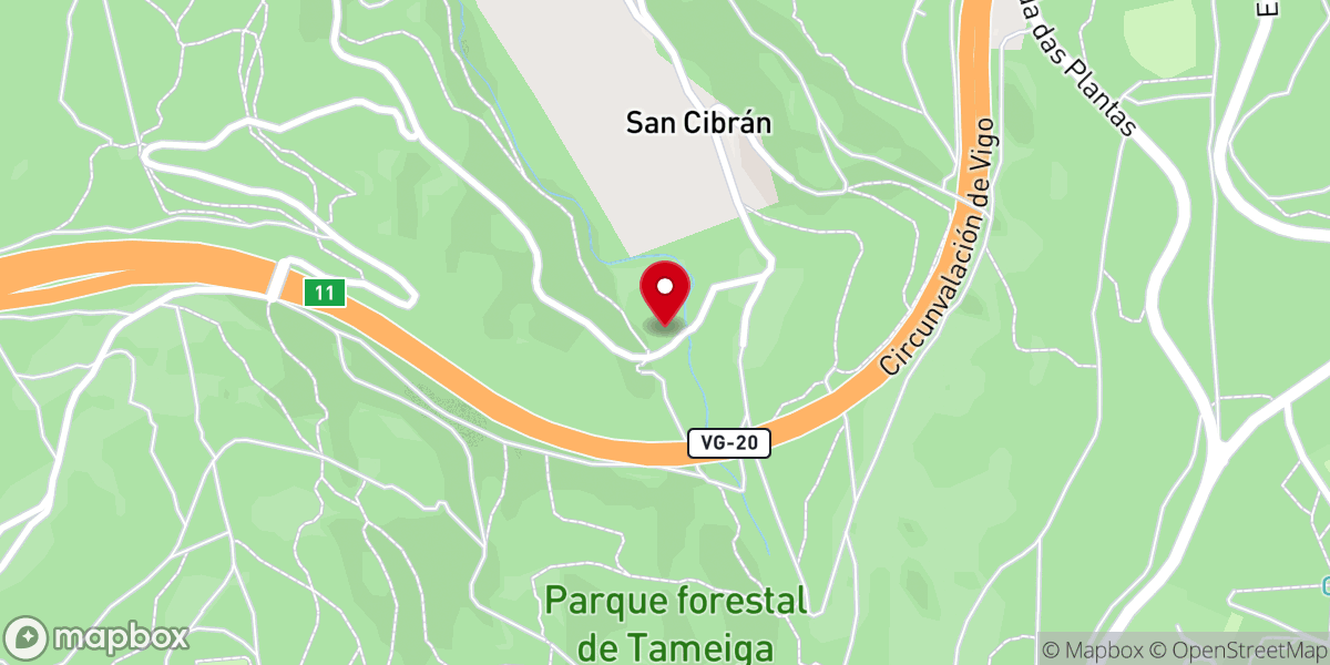 Map showing location of Capilla de San Cibrán