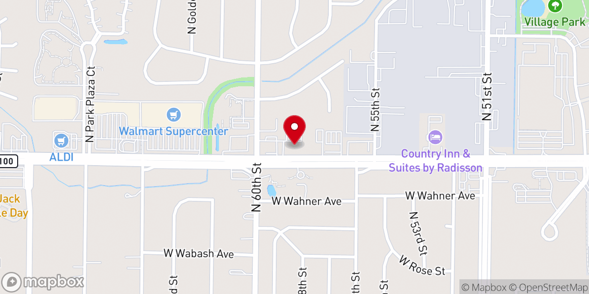 Map showing location of Brown Deer United Methodist Church