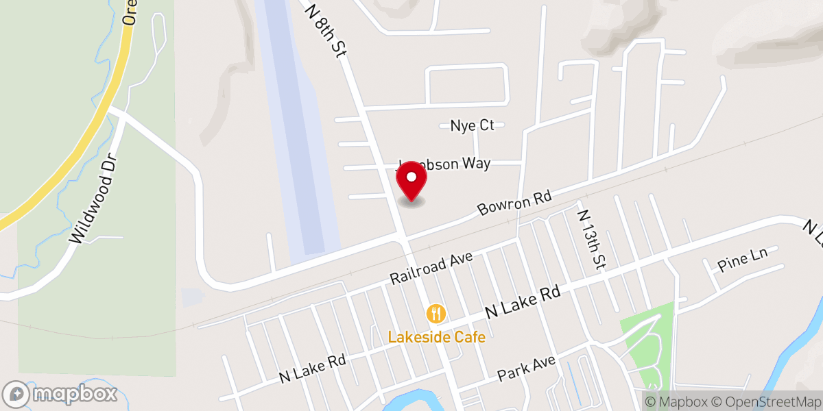 Map showing location of Assembly of God-Lakeside