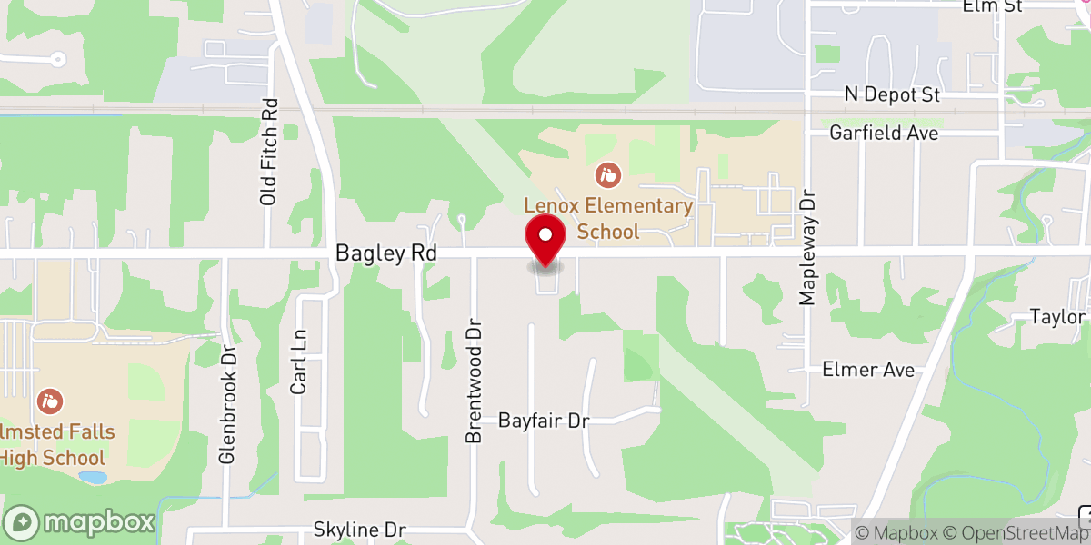 Map showing location of Olmsted Falls Bible Church