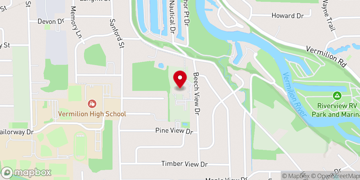 Map showing location of Church of the Open Door Vermilion Campus
